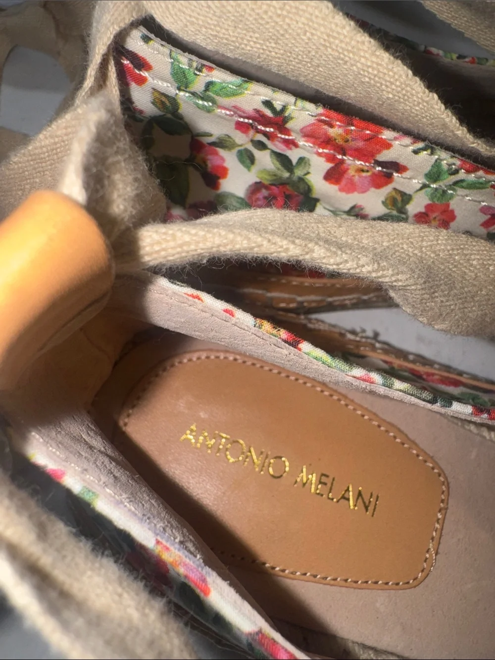 NWOT Antonio Melani Luluna Ankle Wrap Floral Multicolor Espadrille Flats Size 9M